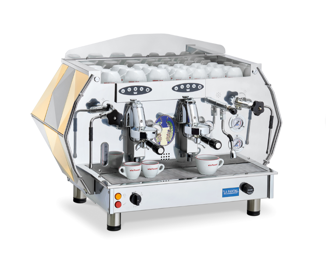 La Pavoni DIAMANTE 2V-B 2 group Volumetric Commercial Espresso Machine Gold